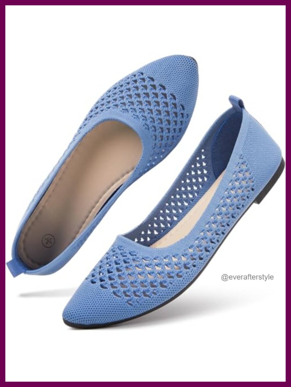 Women's Mesh Ballet Flats Pointed Toe Memory Foam Slip-On Dress Shoes